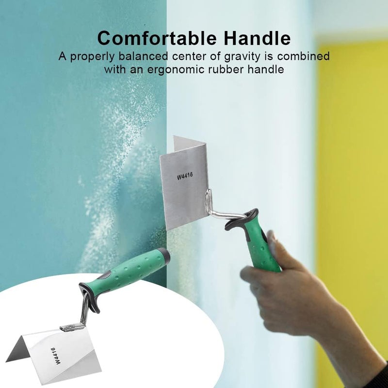 PUXING Drywall Corner Tool Drywall Outside Corner Knife Corner Drywall Tool Stainless Steel Corner Trowel Lining Plastering Trowel Angled Hand Tool for Plastering Brickwork(SIZE:external) - Image 5